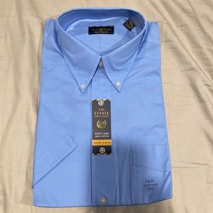 Blue short sleeve dress shirt size L